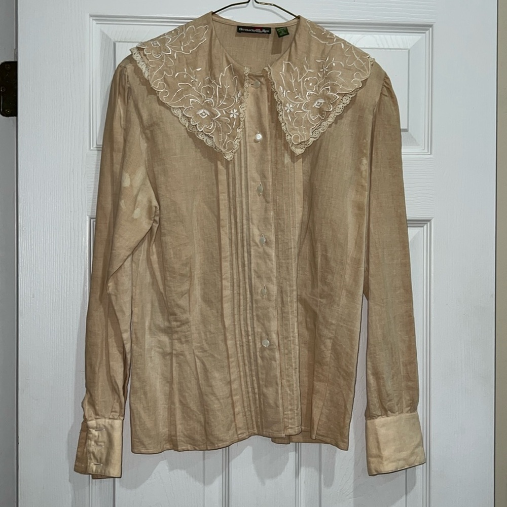Vintage Linen Prairie Blouse OUTBACK RED 🎭🎭🎭